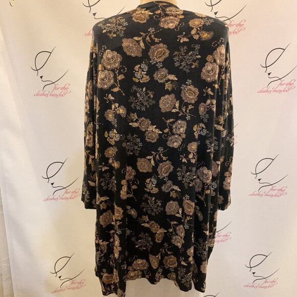Acting Pro. Size Small. Knit Open Front Floral Duster. Stretch. B87. - Picture 4 of 5